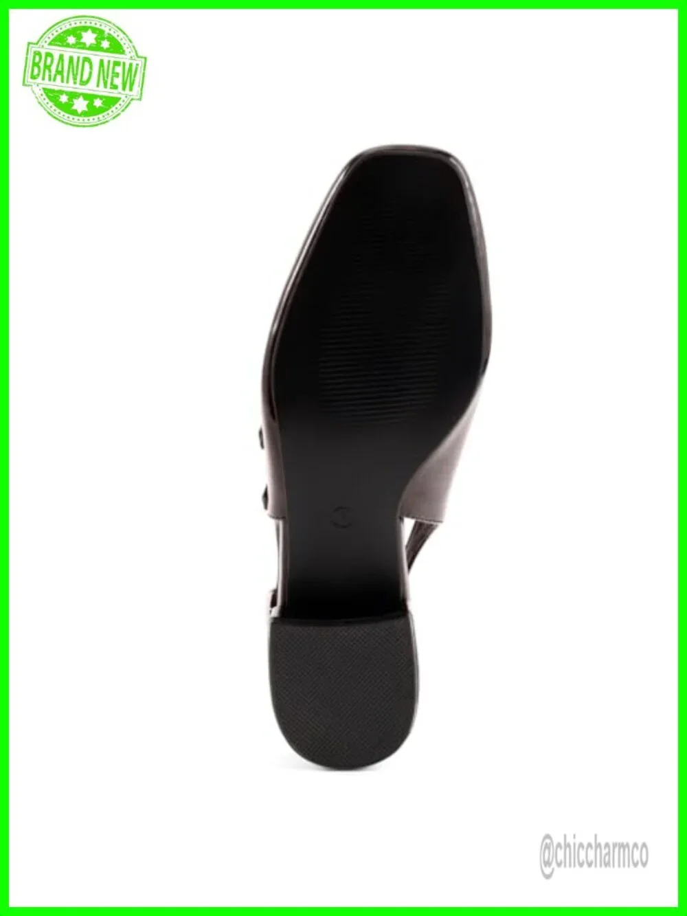 Chunky Low Heel Slingback Pumps Square Toe Buckle Strap Block Heel Dress Shoes
